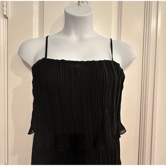 Black Pleated Wide-Leg Jumpsuit With Spaghetti Straps XL - Picture 8 of 8